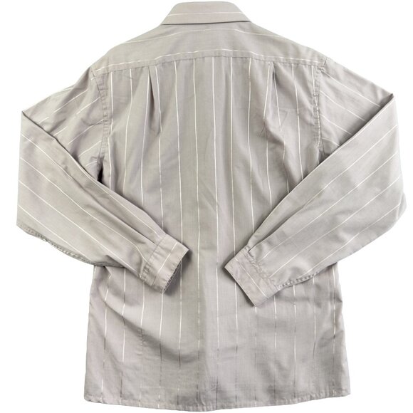 VTG John Henry Fitted Collection Grey Pinstripe Dress Shirt  (16½ 34/35) Office - Picture 2 of 13